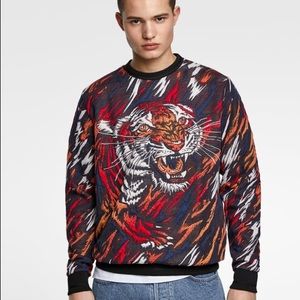 Zara | Shirts | Zara Jacquard Tiger 